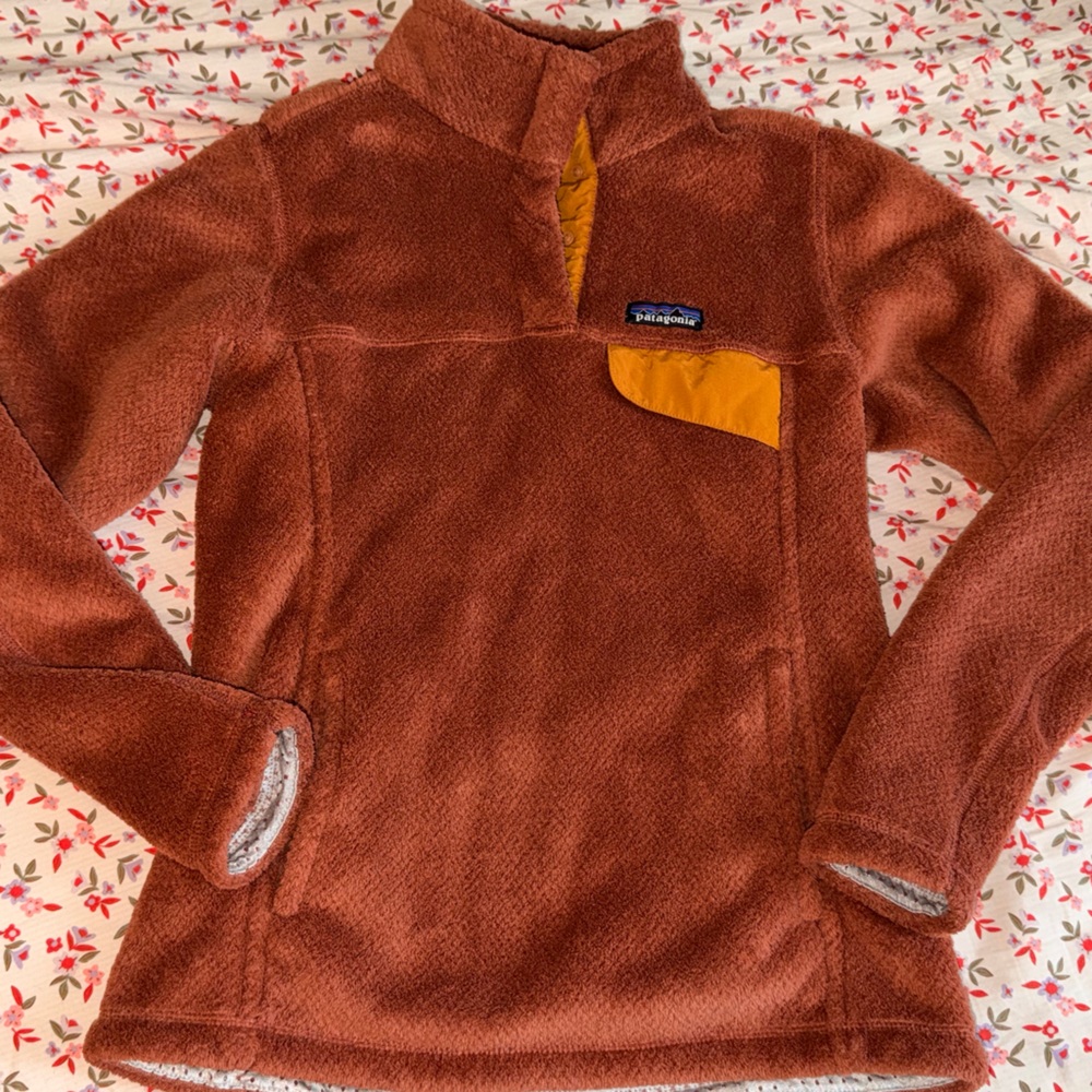 Patagonia Jacket Womens Medium Brown Polartec Fleece Pullover Sweater small